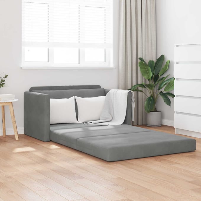 vidaXL - Slaapbank - Donkergrijs - 124 - x - 71 - x - 78 - cm - Fluweel