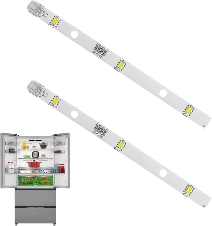 Verlichting voor Koelkast - Set van 2 LED Koelkastlampen voor Diverse Modellen, Koud Wit, 12V 2W