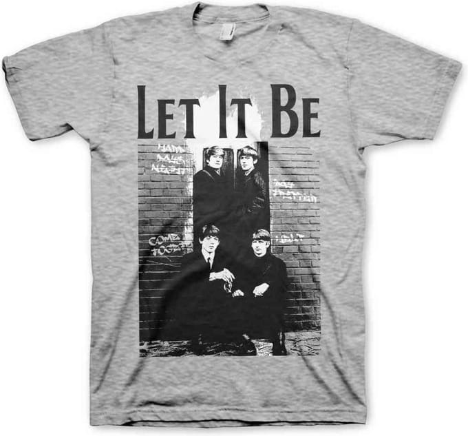 The Beatles Heren Tshirt -S- Let It Be Grijs