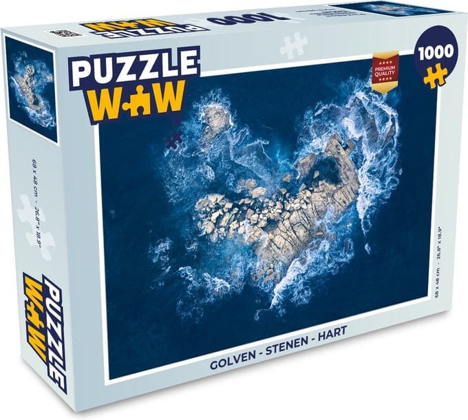 Puzzel Golven - Stenen - Hart - Legpuzzel - Puzzel 1000 stukjes volwassenen