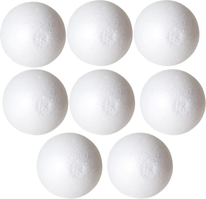 Gerimport Piepschuim bal/bol - 8x - D10 cm - wit - DIY hobby/decoratie bal