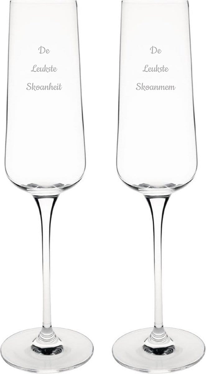 Gegraveerde Champagneglas 27cl De Leukste Skoanheit-De Leukste Skoanmem