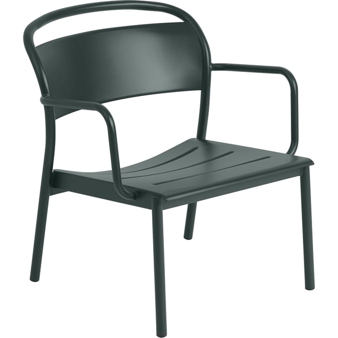 Muuto Lineair Steel Loungestoel - donkergroen