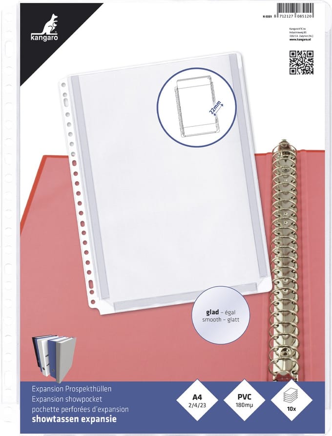Kangaro showtas - A4 - PVC - 23-gaats - 10 stuks