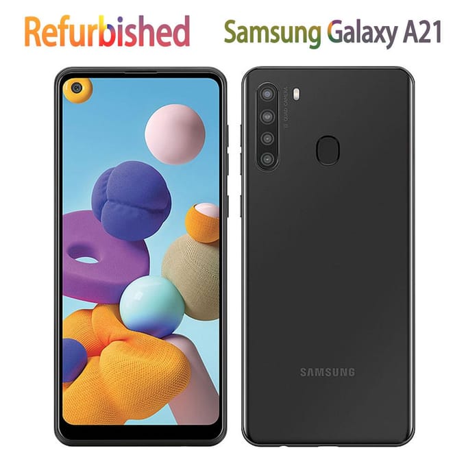 Gereviseerde Samsung Galaxy A21 A215U 32GB 3GB RAM Mobiele Telefoon met Enkele SIM/Dubbele SIM Simple Set