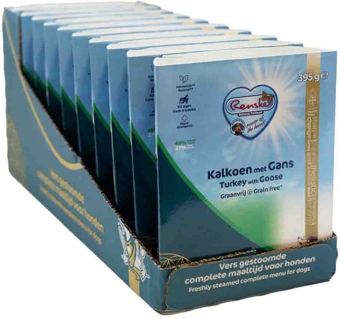 Renske vers gestoomd vlees kalkoen met gans graanvrij - 10x395 gr
