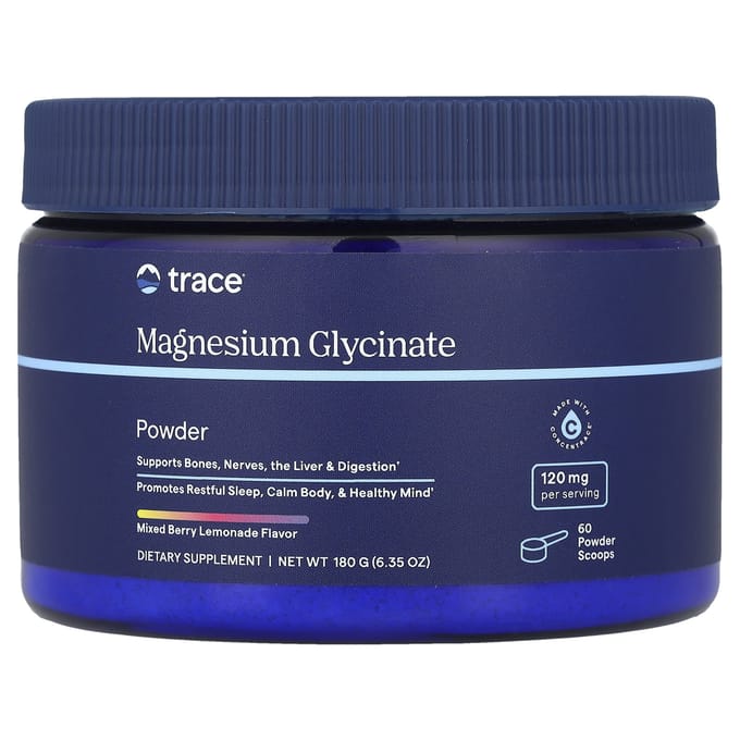 Trace, magnesiumglycinepoeder, gemengde bessenlimonade, 189 gram (180 g)