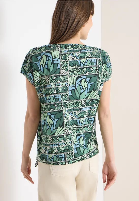 Shirt met korte mouwen en patchworkprint