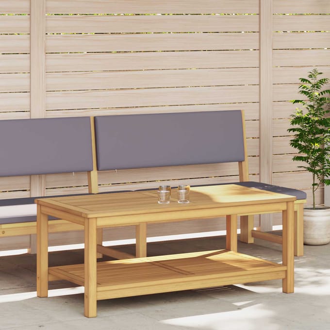 vidaXL - Bijzettafel - Olie - Natuurlijk - 110 - x - 55 - x - 45 - cm