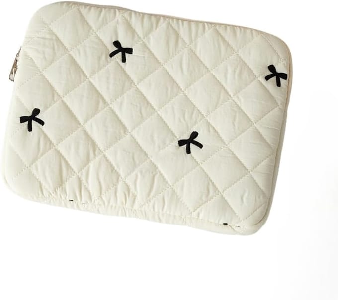 Schattig strikpatroon, laptoptas, laptophoes, tablethoes (15-15,6 inch, wit)