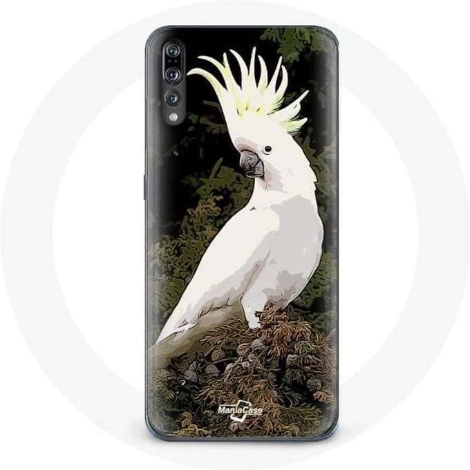 Coque - Huawei - P20 - Blanc - Cacatoes Perroquets - Souple blanc
