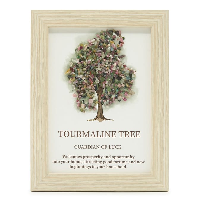 Edelsteenafbeelding - Levensboom - Toruraline (20x14,7x1cm)