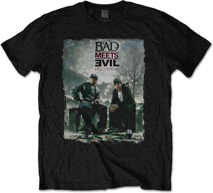 Bad Meets Evil - Burnt Heren T-shirt - L - Zwart