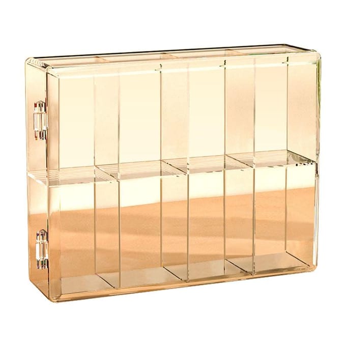Boîte de Rangement à 8 Compartiments pour Figurines d'Anime de Dessin Animé, Transparente beige
