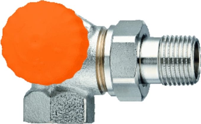Heimeier Eclipse thermostatisch radiatorventiel instelbaar dubbel haaks links 3/8