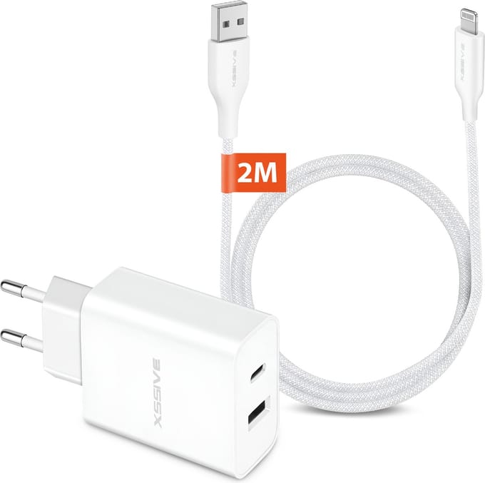USB C Adapter 2 Poorten met geschikt voor USB naar Lightning Kabel 2 Meter