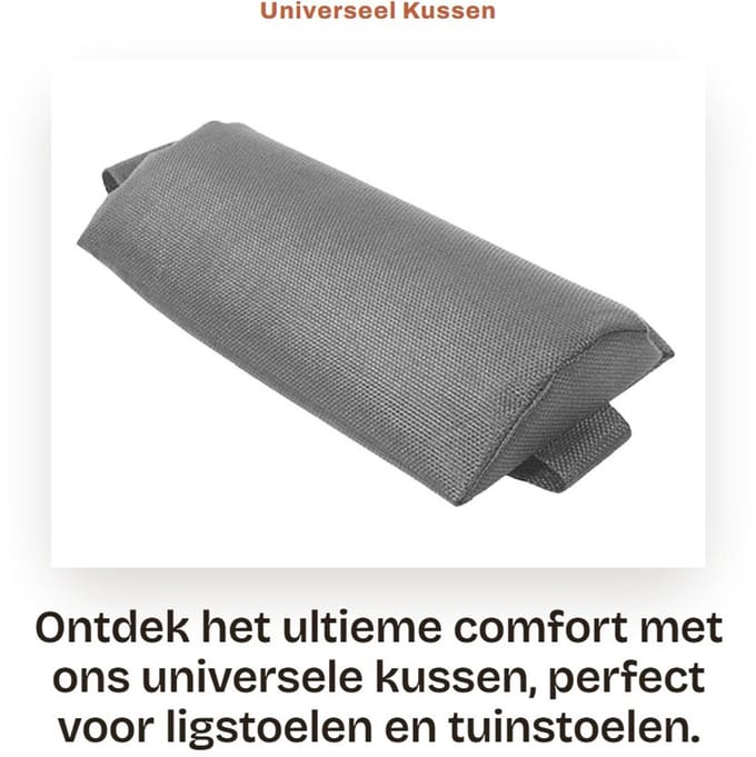Dailygoods- Kussen Universeel - Hoofdkussen - Ligstoel - Tuinstoel - Nekkussen - Instelbare Hoogte - Draagbaar Formaat