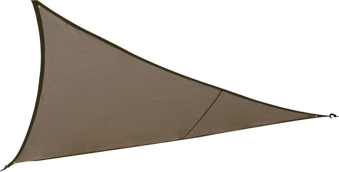 Schaduwdoek/zonnescherm Curacao driehoek taupe waterafstotend polyester - 3 x 3 x 3 meter - Terras/tuin zonwering
