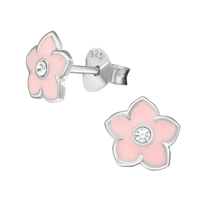 Amanto Kids Oorbellen Fynn - 925 Zilver E-Coating - Bloem - Ø7mm