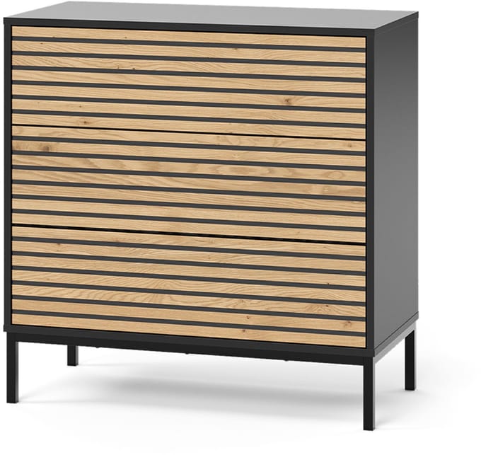 Vicco Eliza Ladekast – 80 x 81.2 cm 2 laden Eik goud/antraciet
