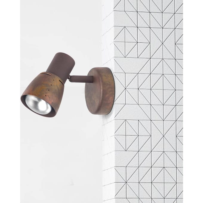 Brilliant Lava wandspot, breedte 8 cm, antiek koper, metaal