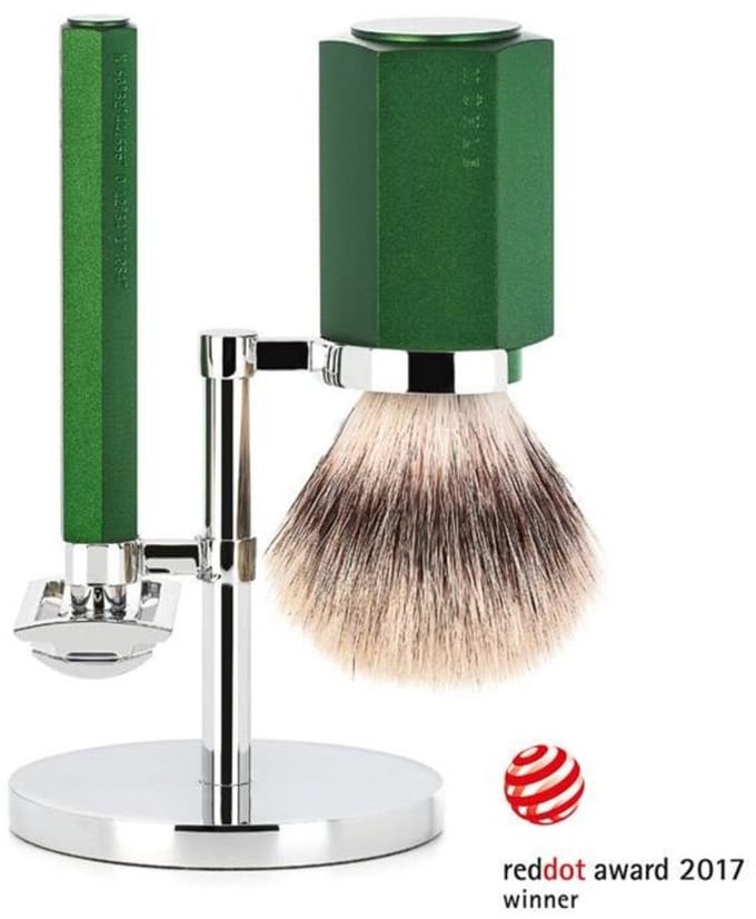 MÜHLE -Scheerset -Hexagon - Forest - Saf.Razor - Silvertip Fibre