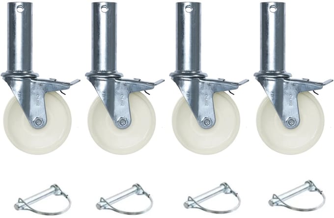Set van 4 stuks nylon steigerwielen -125mm - 120kg