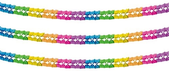 Haza feestslingers verjaardag - 3x stuks - papier - 6m - multi-color