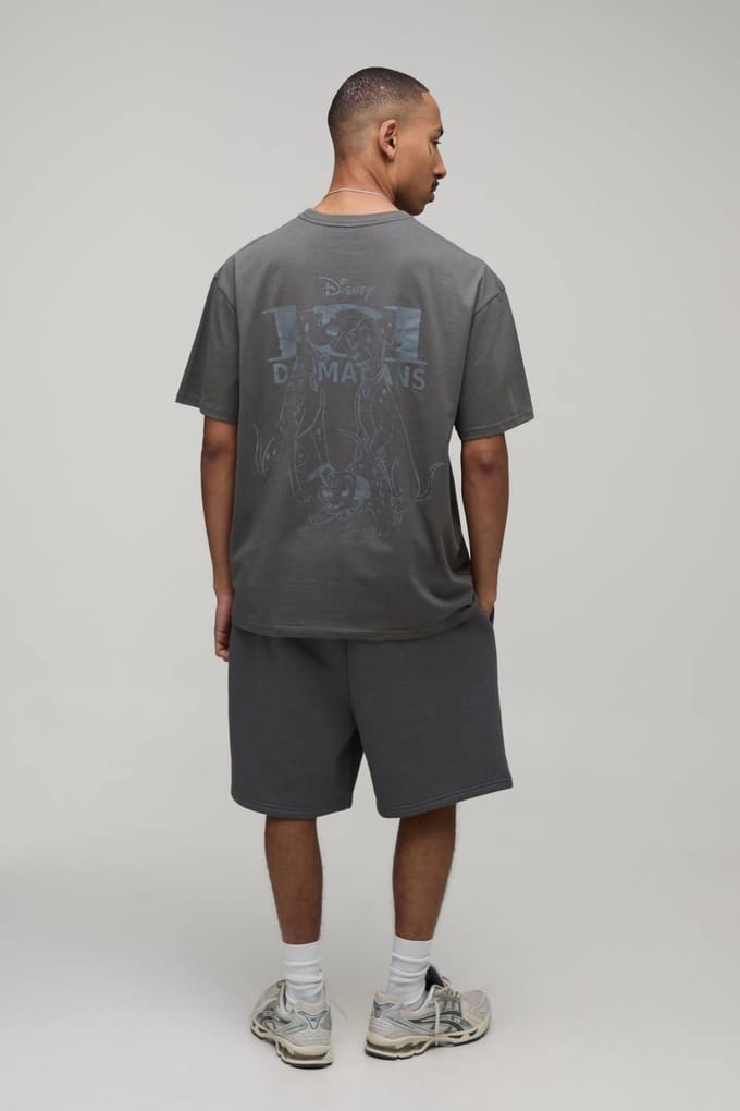 Oversized 101 Dalmatiërs Licentie Print T-shirt | Charcoal | Size Small
