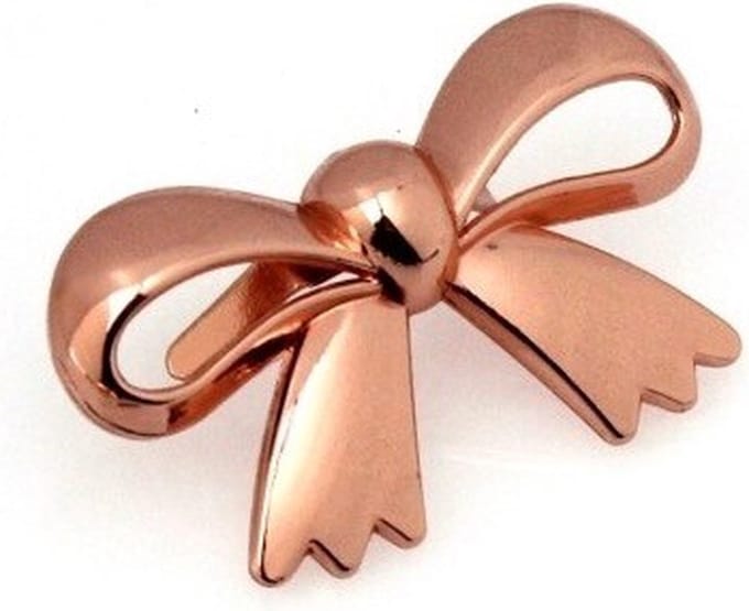 Broche met strikje - 45mm - Rose gold