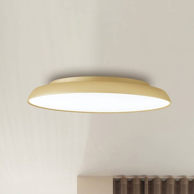 Viokef LED plafondlamp Art, Ø 45 cm, crème-goudkleurig, metaal