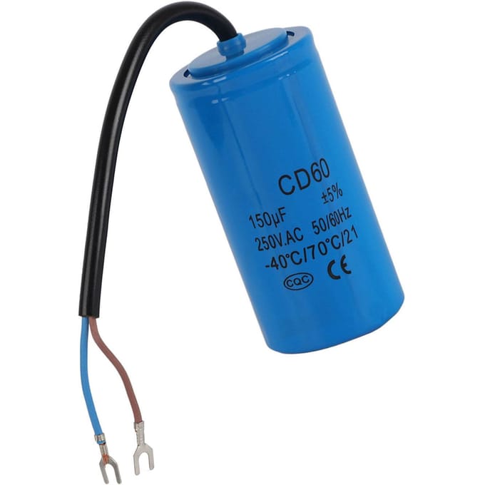 CD60 Bedrijfscondensator met Draad   250V AC 150uF 50 60Hz voor Motor Luchtcompressor wit