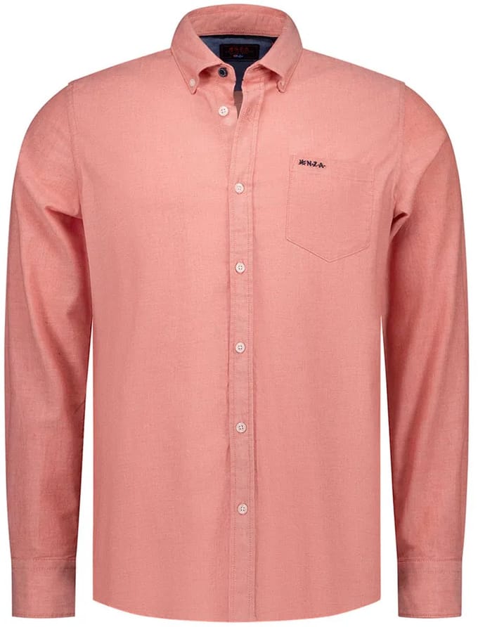 NZA - Rood melange stretch overhemd