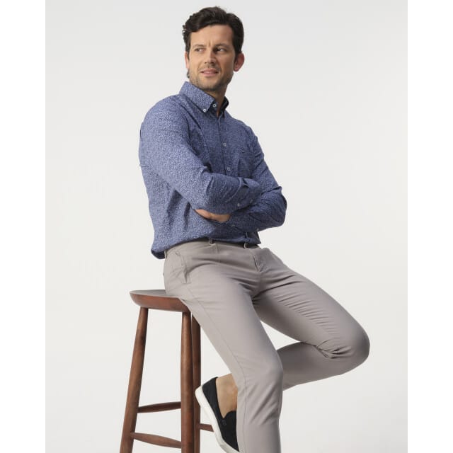 Campbell Casual Overhemd Donkerblauw Heren
