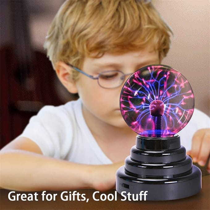 Lampe à boule Plasma de 3.94 pouces, lumière ambiante à électricité statique, veilleuse Globe alimentée par USB pour rouge