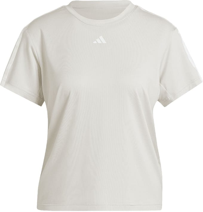 adidas T-shirt Dames Aeroready Train Essentials 3-Stripes Tee Beige - Maat M