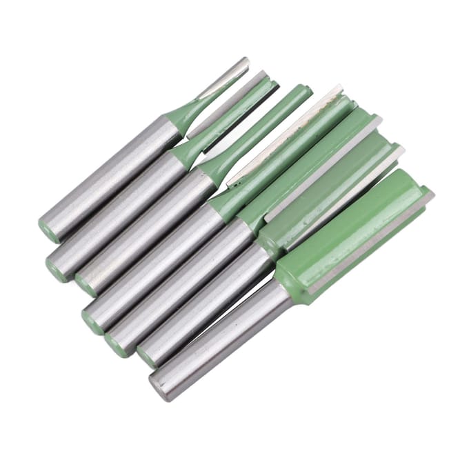 7-delige Rechte Frees Set 14 Schacht Bovenfrees Kit Carbide Houtbewerkingsgereedschap met Opbergdoos