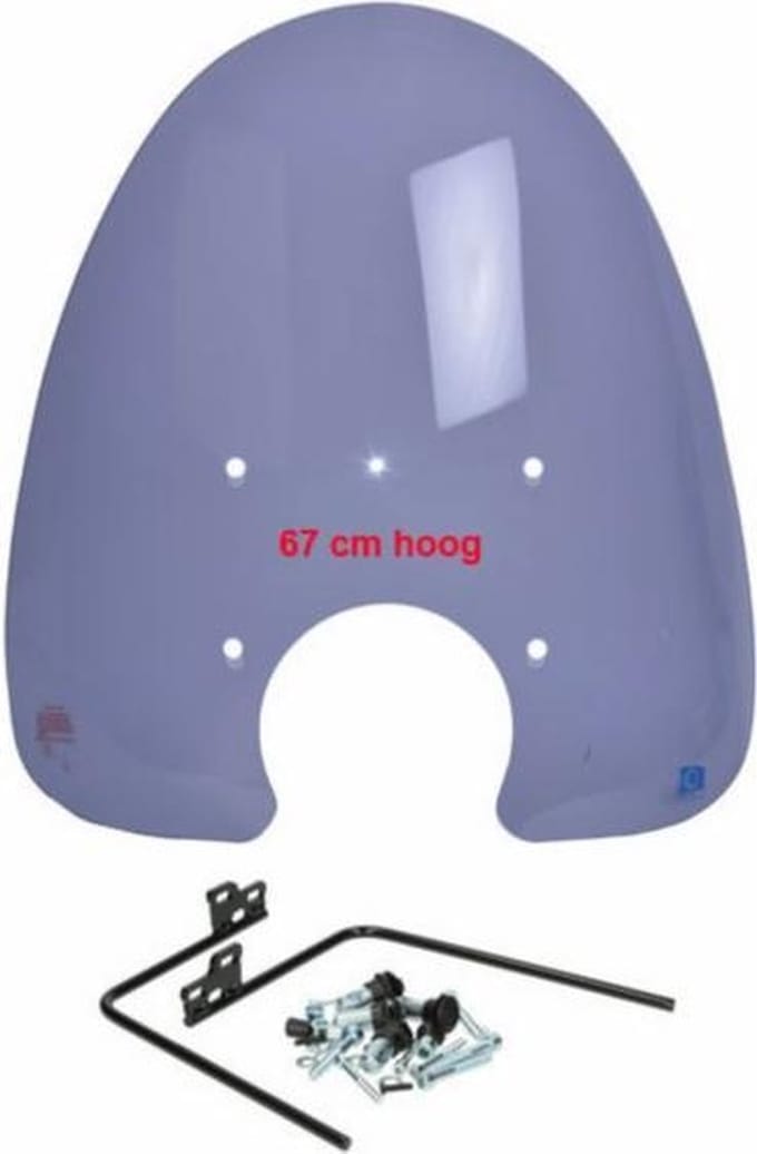 Windscherm hoog +bev.set Sym cel/allo/retro/tori 67cm smoke