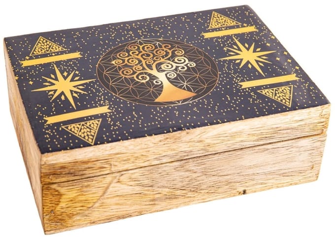Fantasy houten doos Levensboom