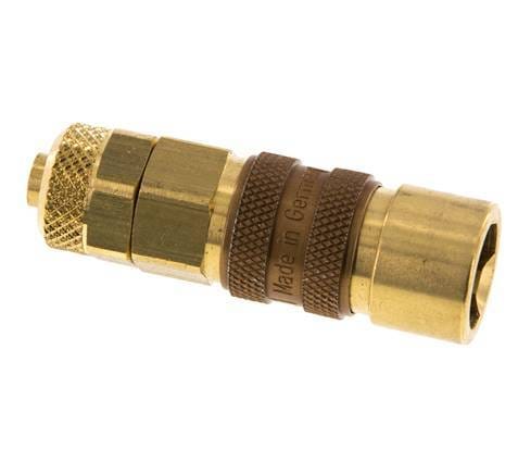 Messing DN 5 Bruin Luchtkoppeling Snelkoppeling 6x8 mm Push-On - CLS5-N-B-BRO-P-6