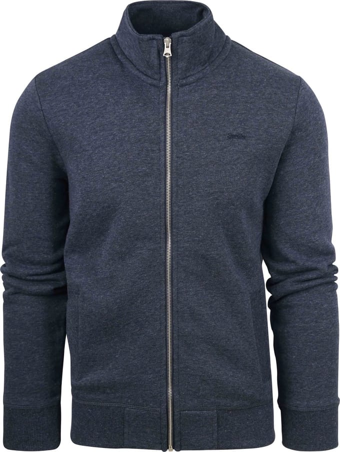 Superdry - Vest Zip Track Navy - Heren - Maat XXL - Modern-fit