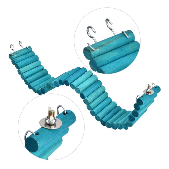 6*50CM Huisdier Hamster Papegaai Klimmen Zachte Ladder Hangbrug Vogels Speelgoed blue