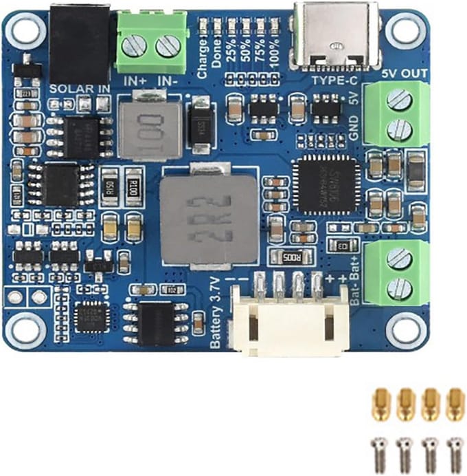 Zonnepaneel Laadmodule voor Raspberry Pi, Jetson Nano en Arduino met MPPT en 5V/3A Uitgang