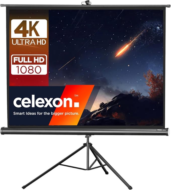 Stativ Scherm - Projectie Doek - Presentatie Film - Traploos Instelbaar - 158 x 118 cm - Mat Wit