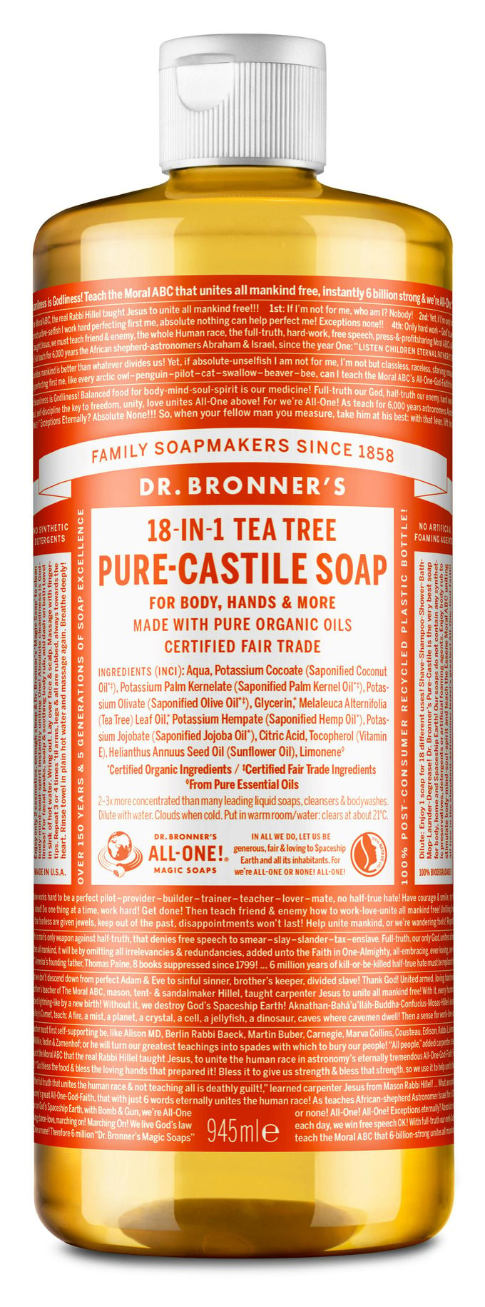 Dr. Bronner’s Dr. Bronner&rsquo;s Magic Soap Tea Tree 945 ml
