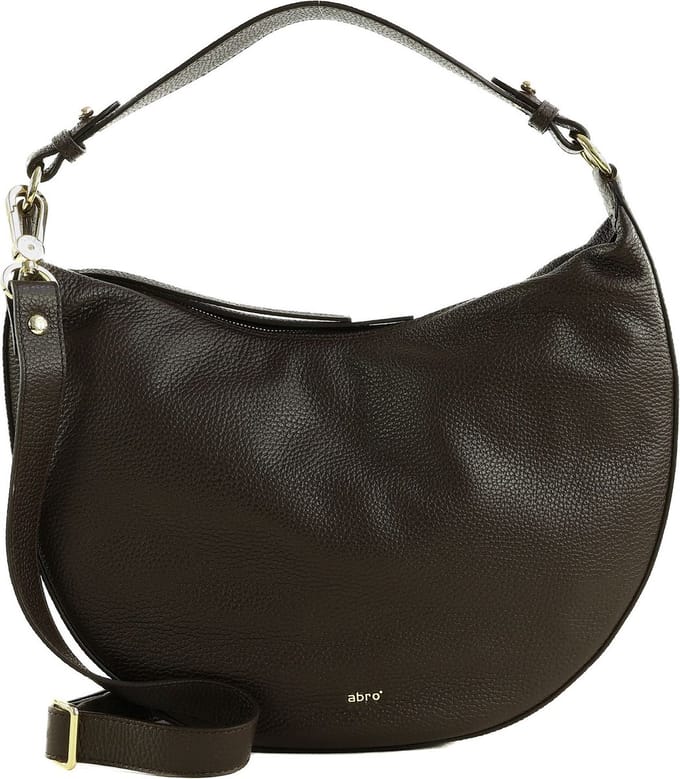 abro Leren Schoudertas Leather Adria Hobo Bag Lulu Small Dark Brown Donkerbruin