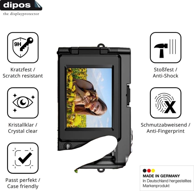dipos – 2x Pantserfolie geschikt voor Aboobu Digitalkamera 4K 48MP 3 Zoll | 9H Screenprotector