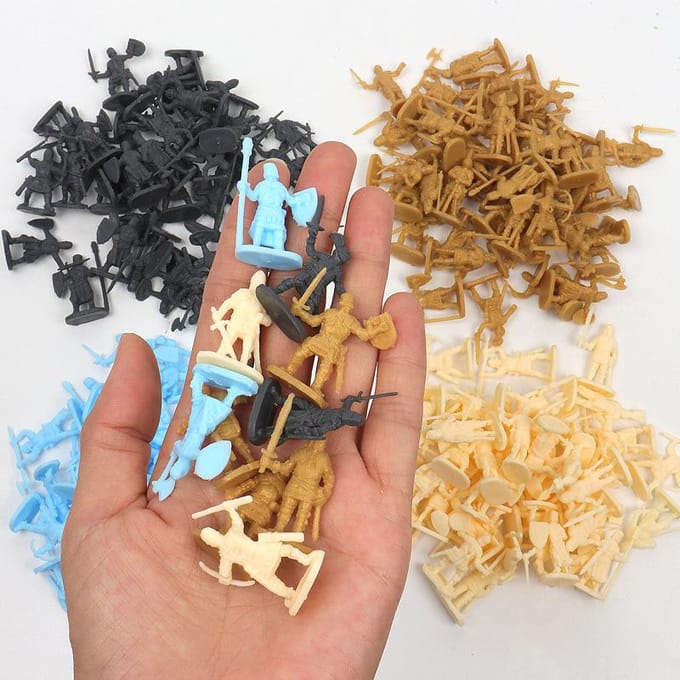 100 stuks/set Oude Soldaat Miniatuur Decoratief Model Huisdecoratie Micro Vorm Meerdere Houdingen Middeleeuwse Ridder Stijl TMZ beige