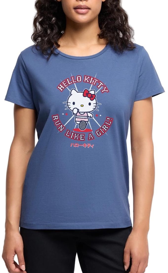 Hello Kitty Run Like A Girl Premium T Shirt Dames
