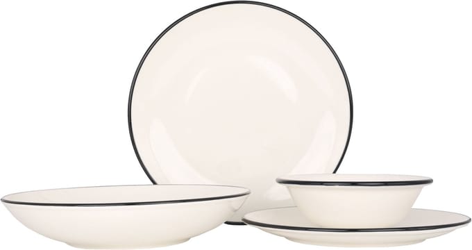 Bonna Serviesset (Large) - Linea Black - 24 delig - 6 persoons - Porselein